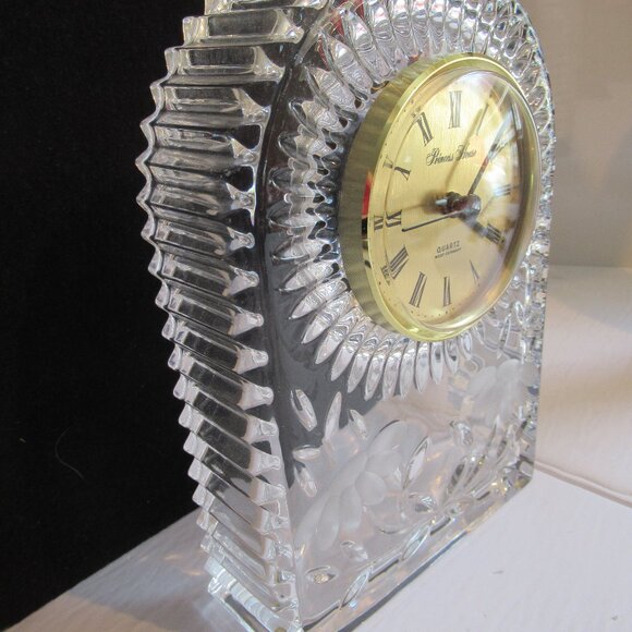Princess House Led Crystal Mantel Clock. Gold, Unused, Vintage - Picture 4 of 11
